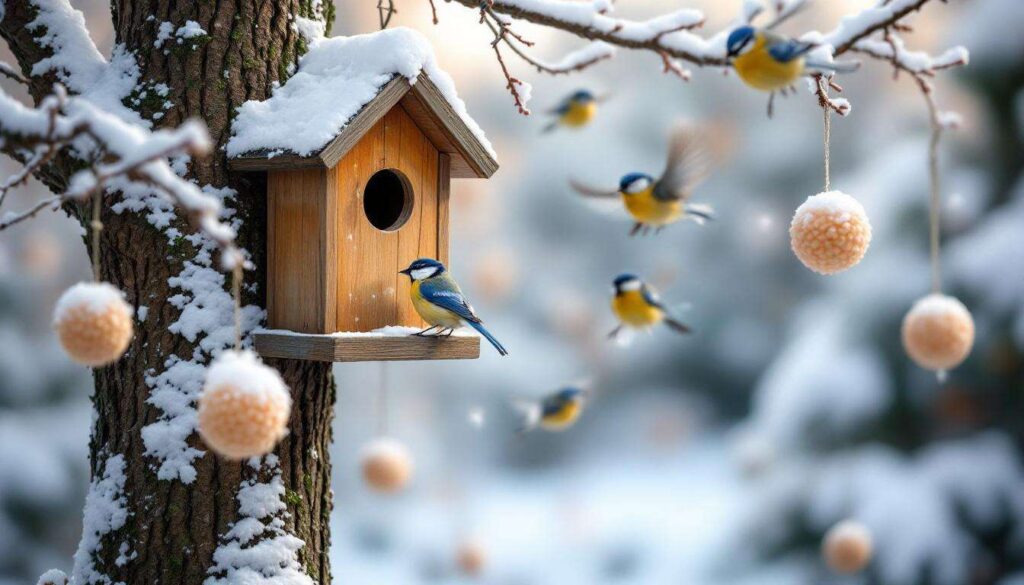 Vogelkunde/Garten: Die 3 besten Meisenknödel-Rezepte (ohne Plastiknetz) und der ideale Standort (Nordseite des Baumes) für das Vogelfutterhaus im Winter