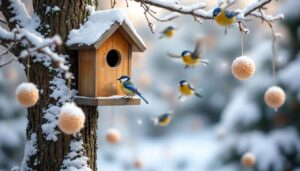Vogelkunde/Garten: Die 3 besten Meisenknödel-Rezepte (ohne Plastiknetz) und der ideale Standort (Nordseite des Baumes) für das Vogelfutterhaus im Winter